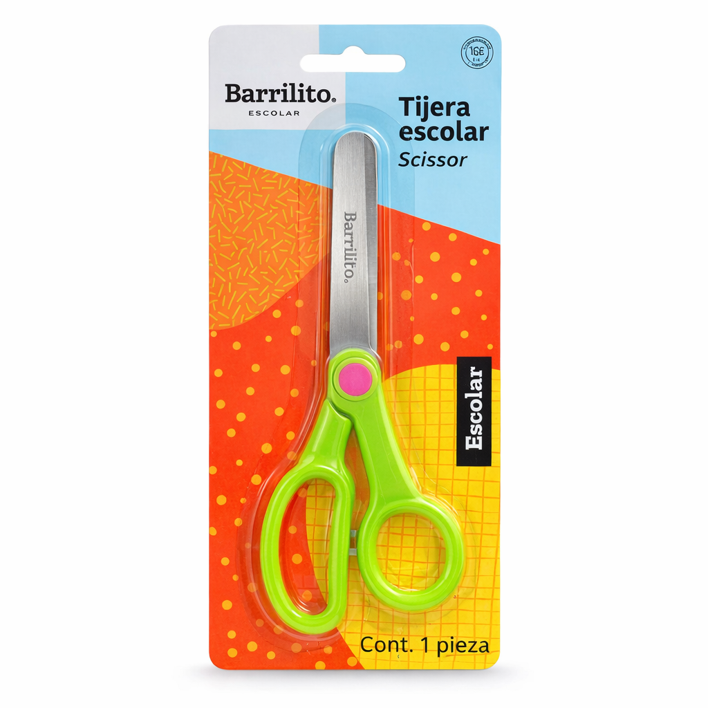 Tijera Escolar Barrilito Punta Roma